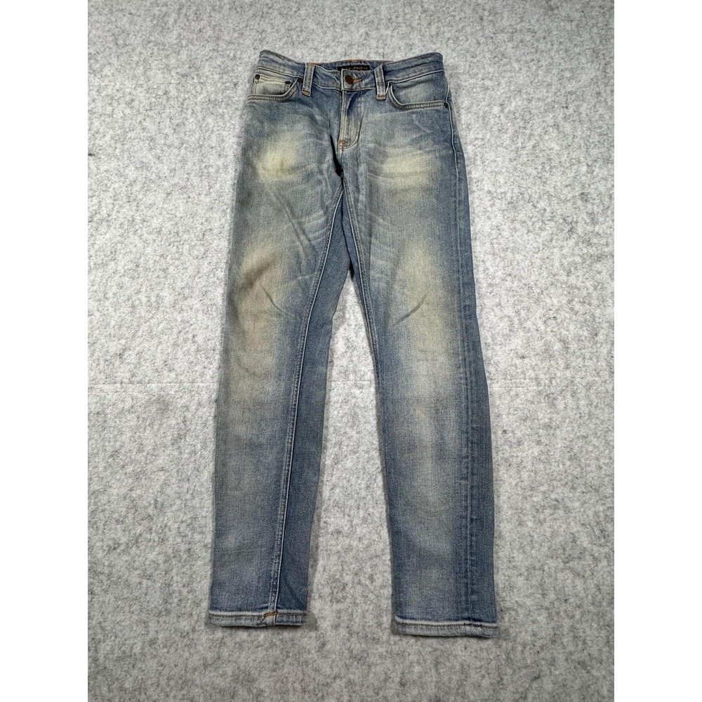 Nudie Jeans Co Jeans Mens 27x30 Blue Slim Tapered Organic Denim Light Wash